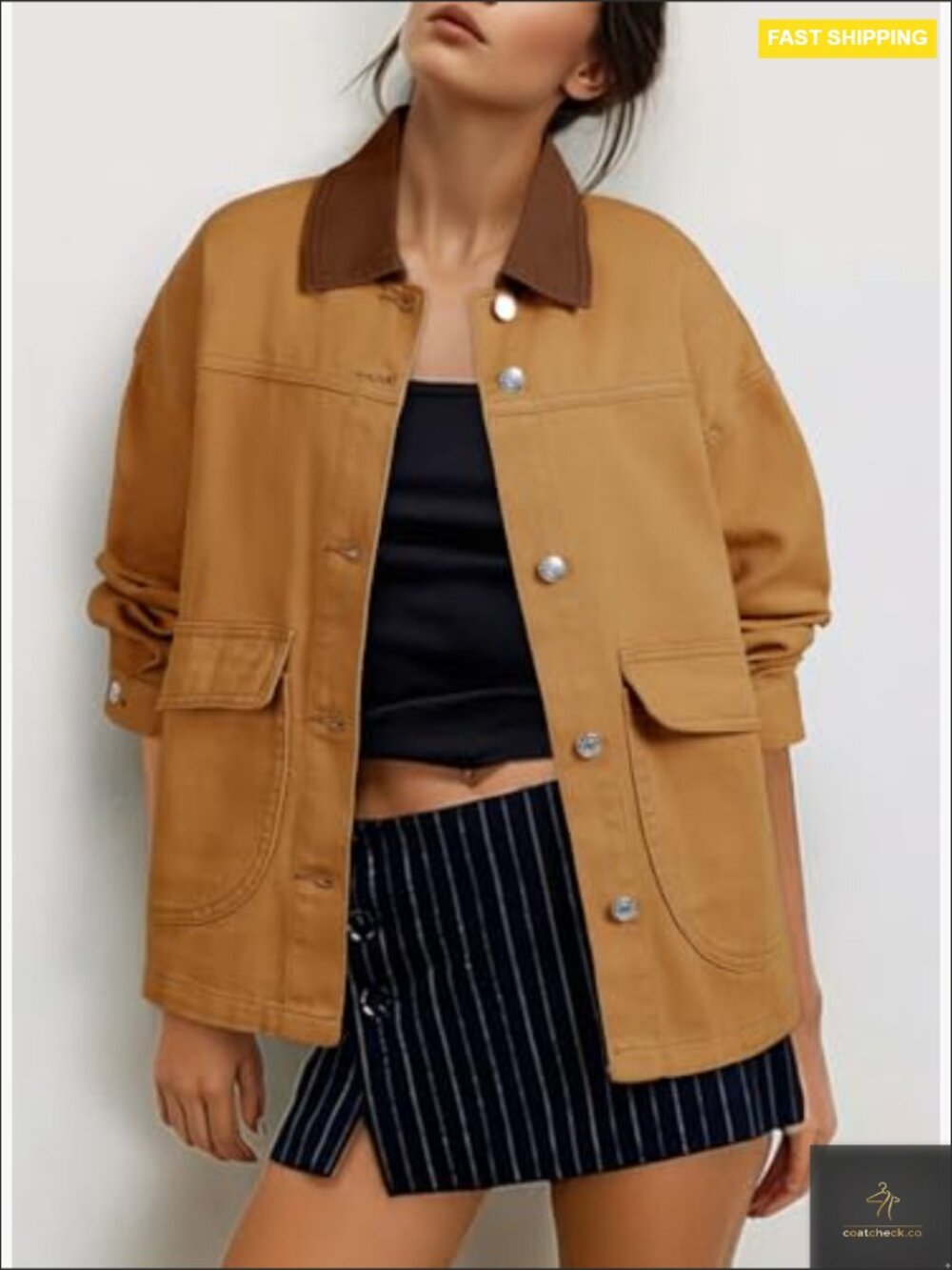 Oversized Denim Jacket Button Down Boyfriend Fit Casual Trendy Fall Spring Layer - Picture 2 of 7